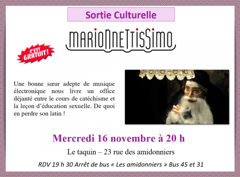 Sortie culturelle : MarionNesTtisSimo